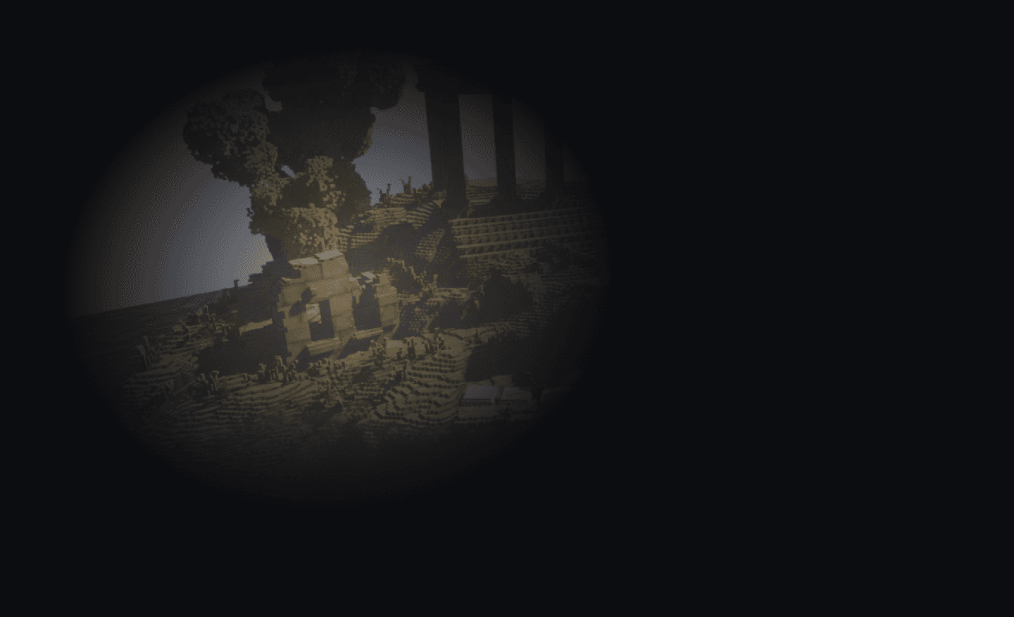 Futuristic voxel battle arena background