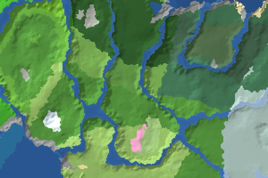 Biome map of the 29 Biomes seed around spawn, with nearby structures marked